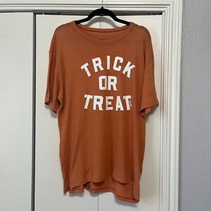 August Blue Trick Or Treat Graphic T Shirt Halloween Top